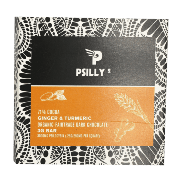 Psilly - Dark Chocolate Bar - Ginger & Turmeric | Magic Mushroom Dispensary Canada